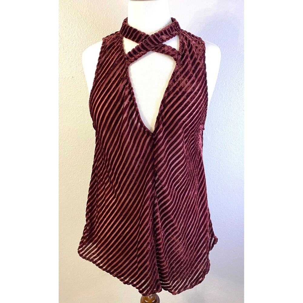Silence + Noise Rust Velvety Top, Size M